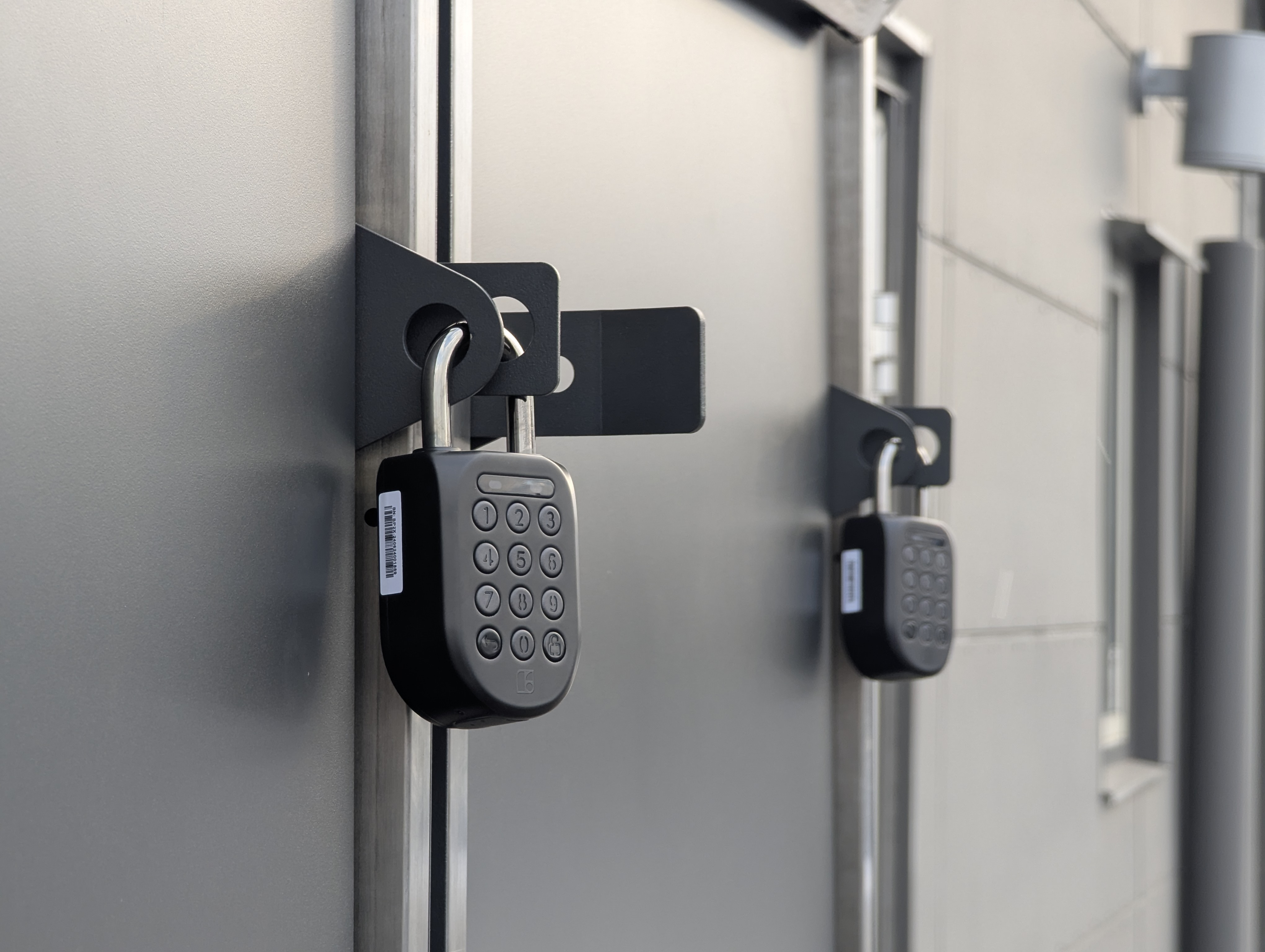 Igloohome smart PIN locks securing the stand doors